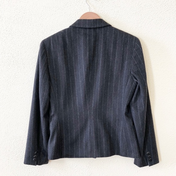 MaxMara Wool, Angora, Cashmere Pinstripe Blazer 8 - Picture 2 of 3